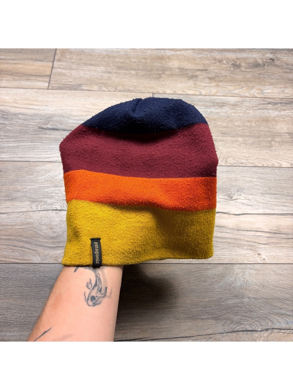 Patagonia Color Block Knit Beanie Hat